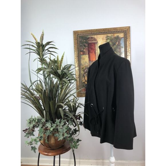 Chadwick Blazer Womens 14W Black Open Career Office Clueless Preppy Long Sleeve - Picture 4 of 9